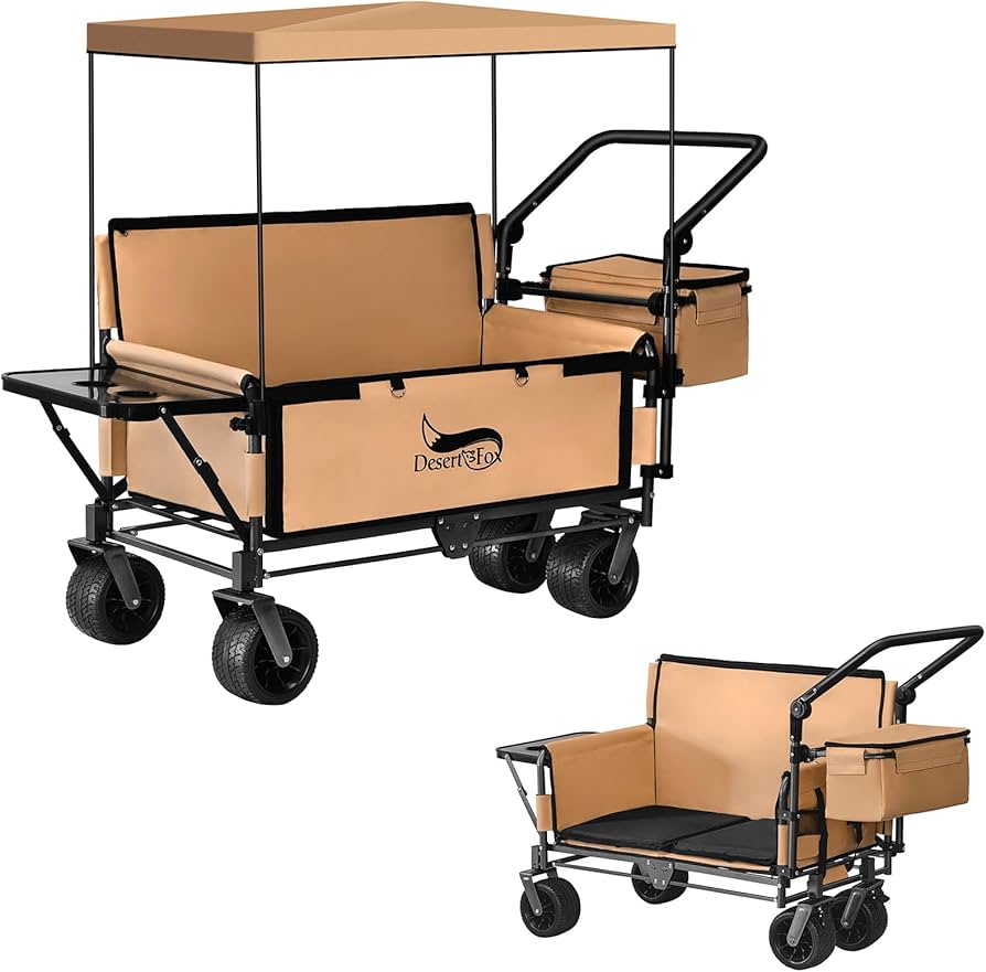 キャリーワゴン キャリーカート 【10CM極太タイヤブレーキ付】 3WAY Amazon | DesertFox キャリーワゴン キャリーカート 【10CM極太タイヤ